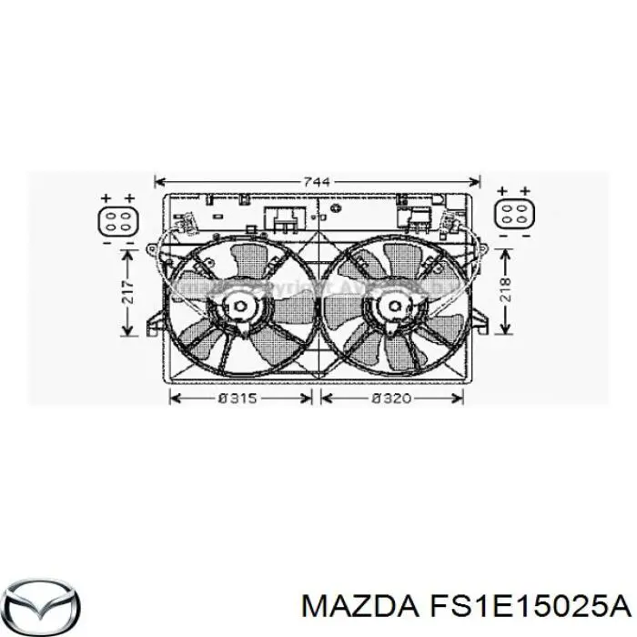 Difusor de radiador, ventilador de refrigeración, condensador del aire acondicionado, completo con motor y rodete para Mazda MPV (LW)