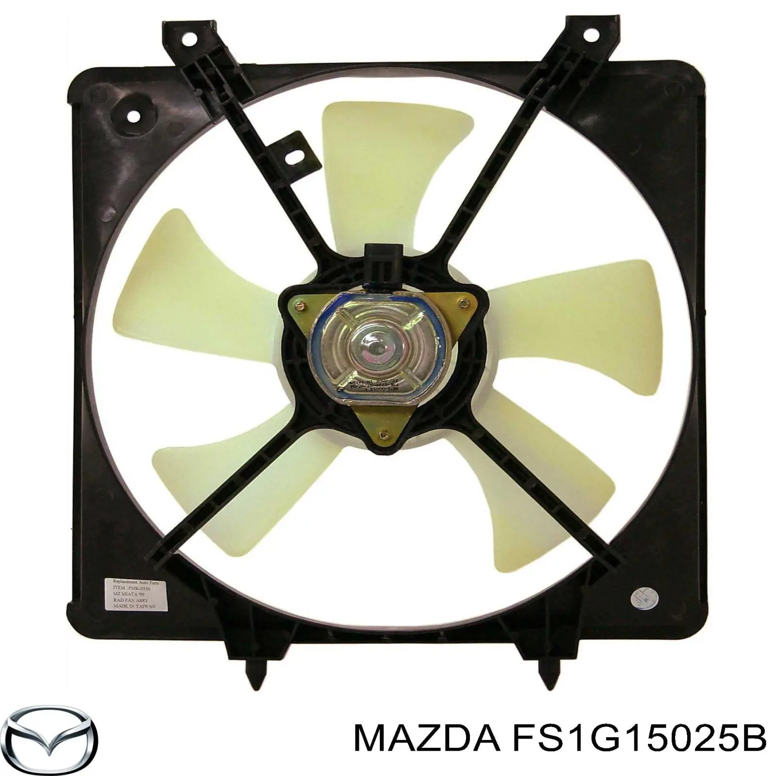 FS1G15025B Mazda difusor de radiador, ventilador de refrigeración, condensador del aire acondicionado, completo con motor y rodete