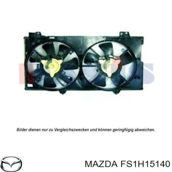 FS1H15140 Mazda difusor de radiador, ventilador de refrigeración, condensador del aire acondicionado, completo con motor y rodete