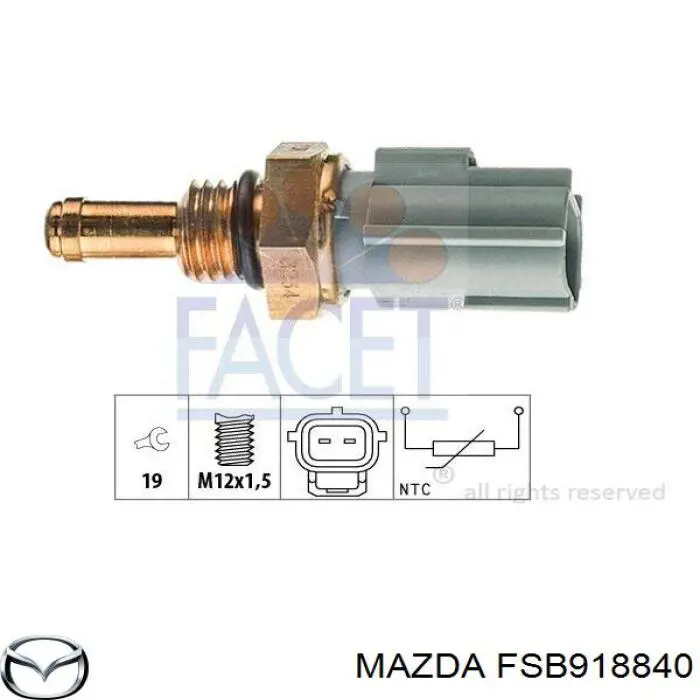 Sensor de temperatura del motor Mazda FSB918840