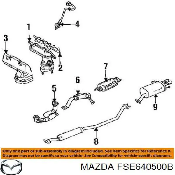 FSE640500B Mazda tubo de admisión del silenciador de escape delantero