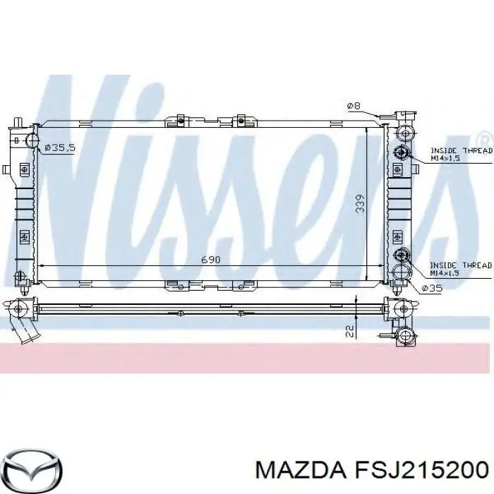 FSJ215200 Mazda Refrigeración del motor