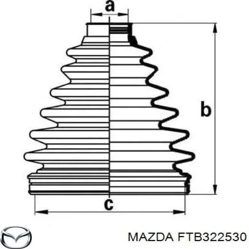 Fuelle, palier delantero exterior Mazda FTB322530 precio, desde 20,42 EUR