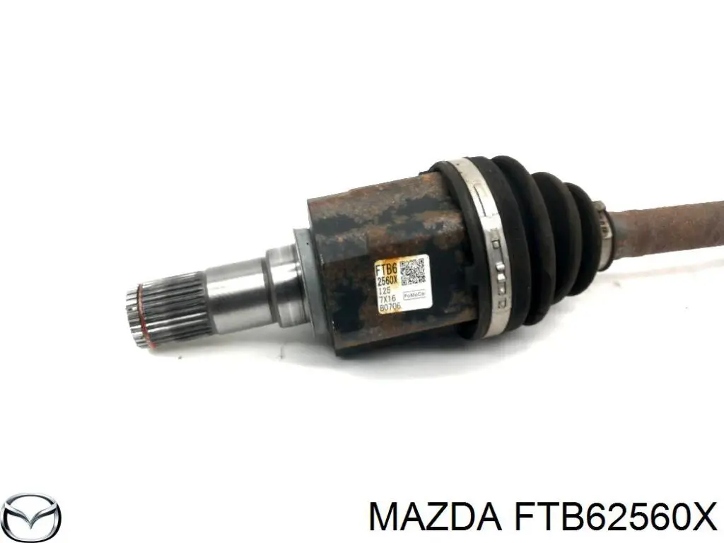 FTB62560X Mazda árbol de transmisión delantero izquierdo