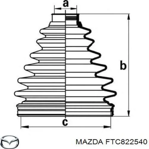 FTC822540 Mazda fuelle, árbol de transmisión delantero interior