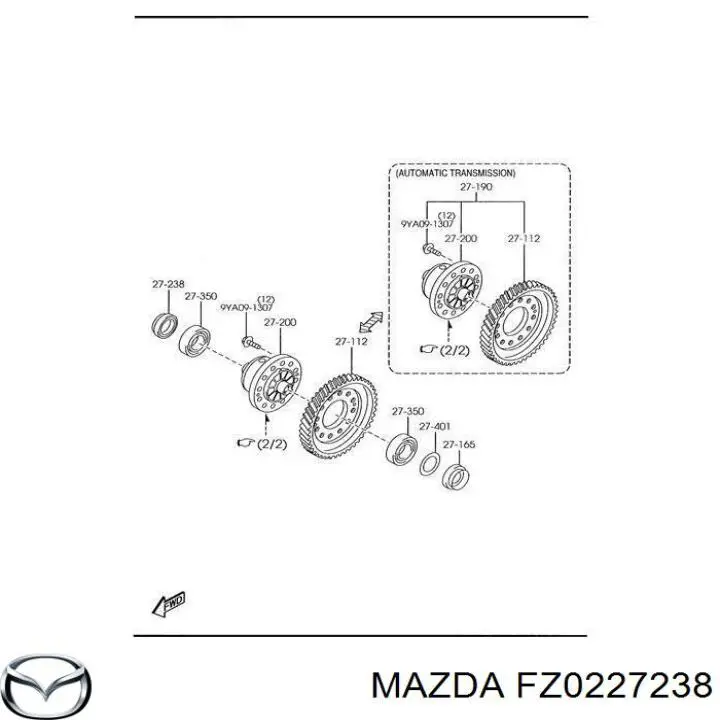 Retén del semieje delantero izquierdo Mazda FZ0227238 precio, desde 5,13 EUR