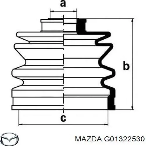G013-22-530 Mazda fuelle, árbol de transmisión delantero exterior