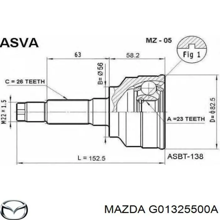 Árbol de transmisión delantero derecho para Mazda 626 (GD)