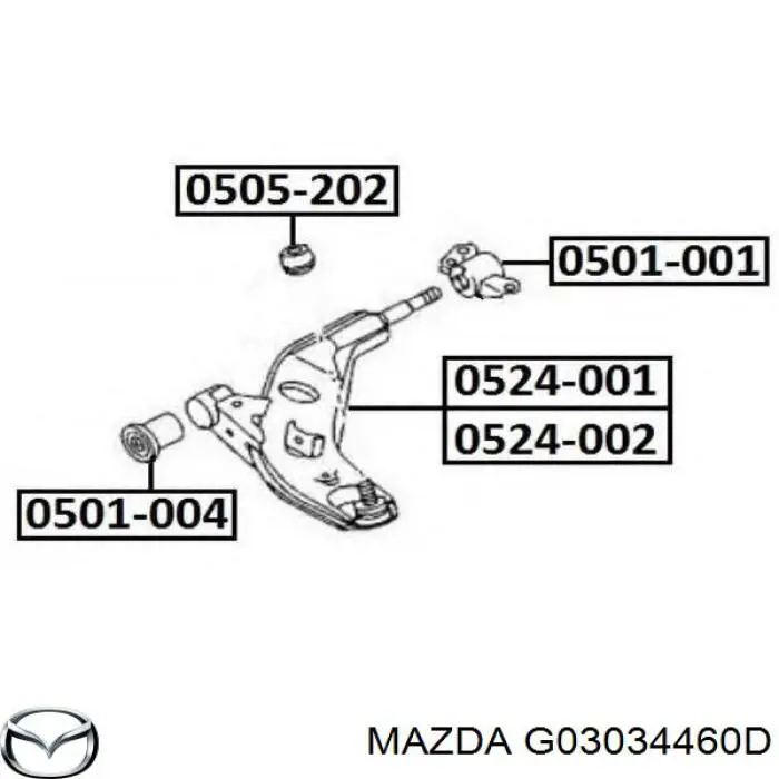 Silentblock de brazo de suspensión Mazda G03034460D precio, desde 6,71 EUR