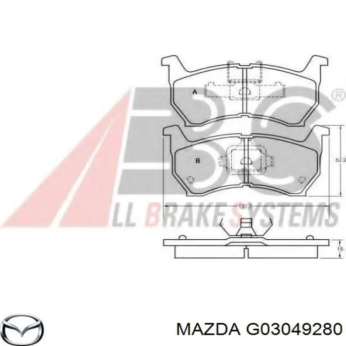 G03049280 Mazda pastillas de freno delanteras