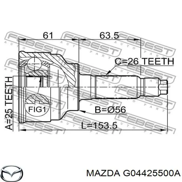 G04425500A Mazda junta homocinética exterior delantera