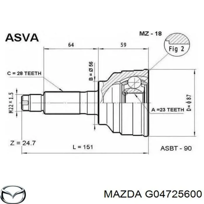 G04725600 Mazda