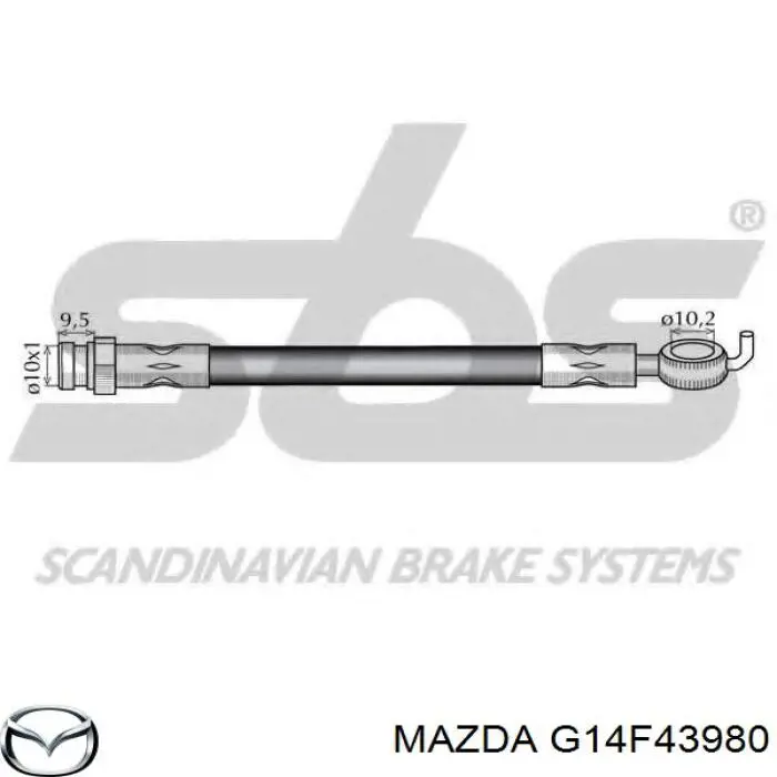 Latiguillos de freno delantero Mazda G14F43980 precio, desde 12,65 EUR
