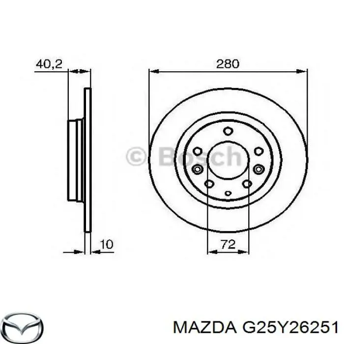 Comprar G25Y26251 Mazda Disco de freno trasero