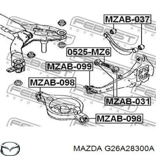 G26A28300A Mazda brazo de suspensión trasero inferior derecho