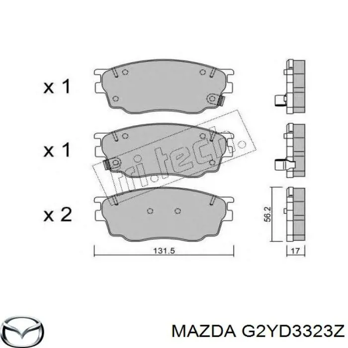 G2YD3323Z Mazda pastillas de freno delanteras