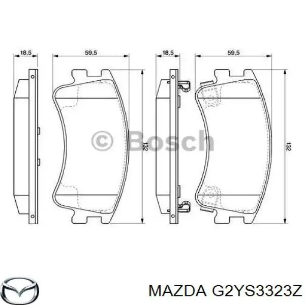 G2YS3323Z Mazda pastillas de freno delanteras