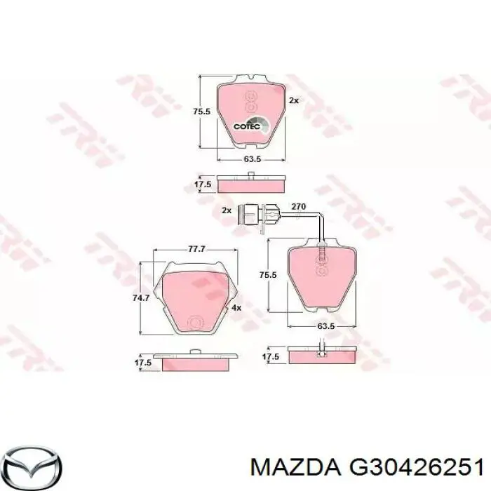 FE0126251 Mazda disco de freno trasero