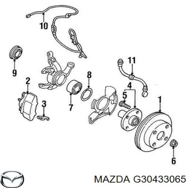 G30433065 Mazda anillo retén, cubo de rueda delantero