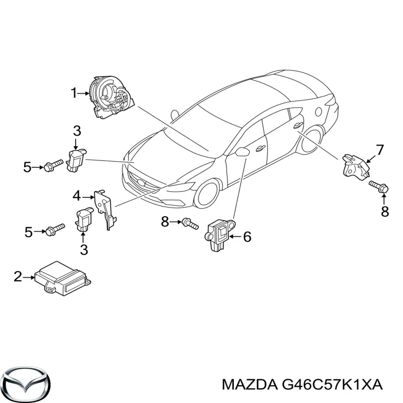 G46C57K1XA Mazda sensor airbag delantero