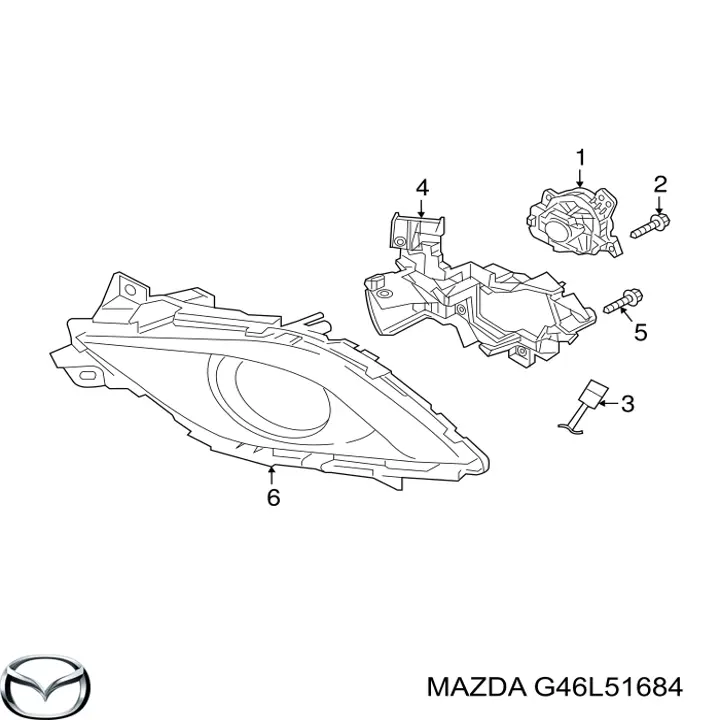 G46L51684 Mazda soporte, faro antiniebla derecho