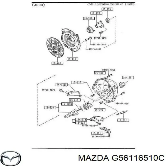 G56116510C Mazda cojinete de desembrague