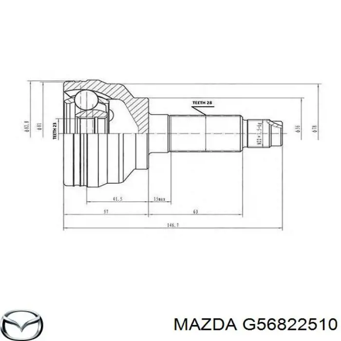 G56822510 Mazda junta homocinética exterior delantera