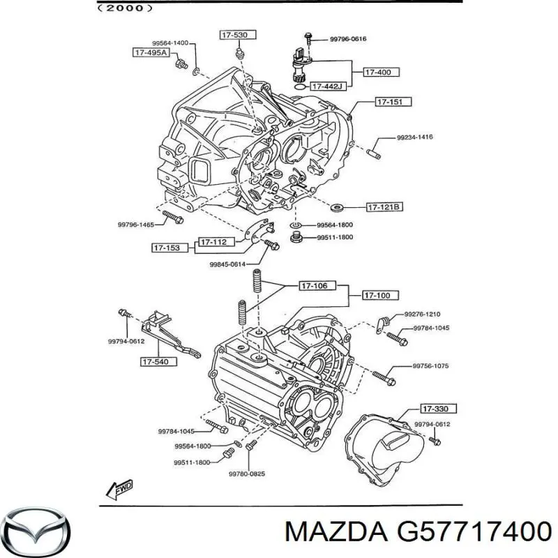 G57717400 Mazda corona dentada de velocímetro