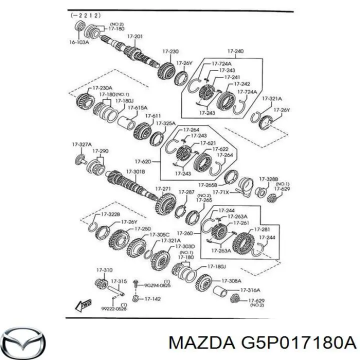 G5P017180A Mazda cojinete, caja de cambios