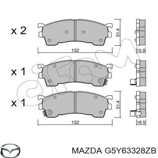 G5Y63328ZB Mazda pastillas de freno delanteras