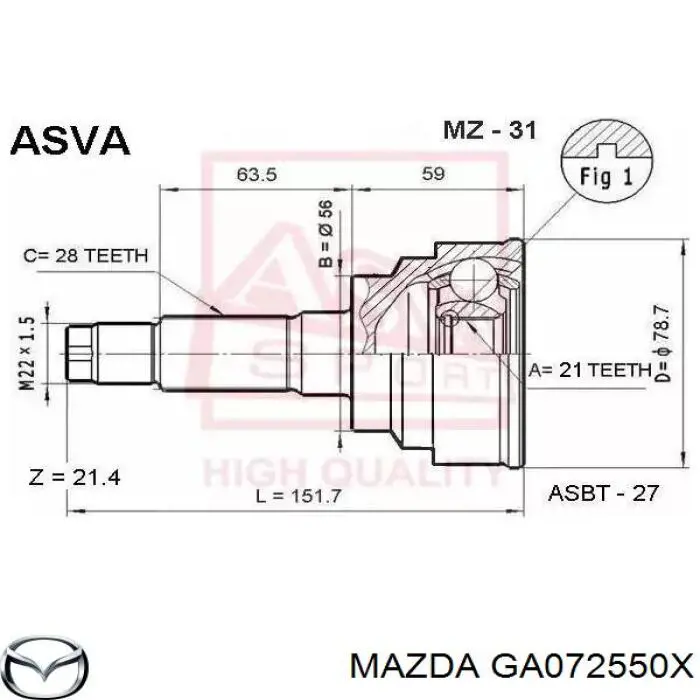 GA072550X Mazda