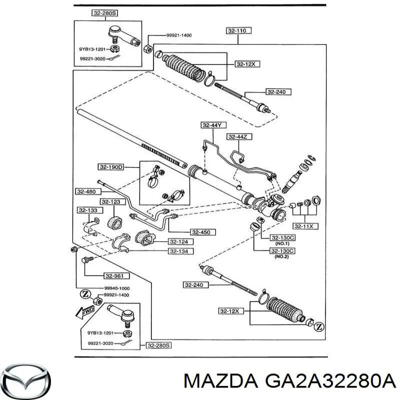 Rótula de barra de acoplamiento Mazda GA2A32280A precio, desde 16,26 USD