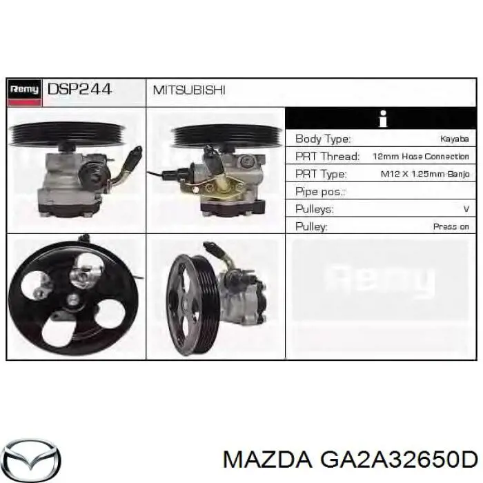 GA2A32650D Mazda Bomba hidráulica de dirección