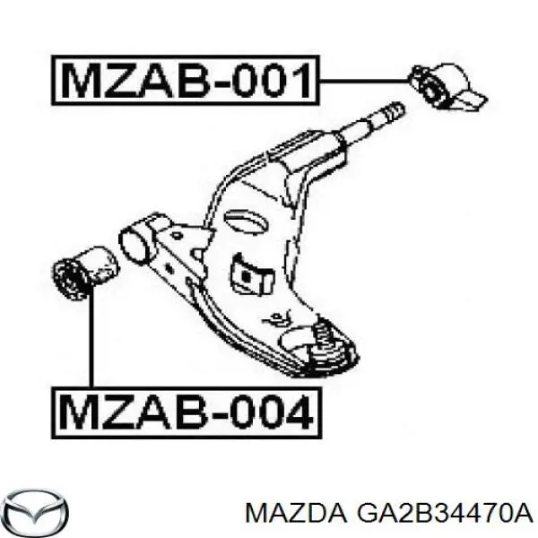 Silentblock del brazo de suspensión GA2B34470A Mazda