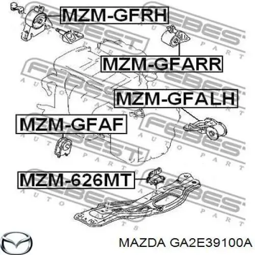 GA2E39100A Mazda soporte, motor, inferior