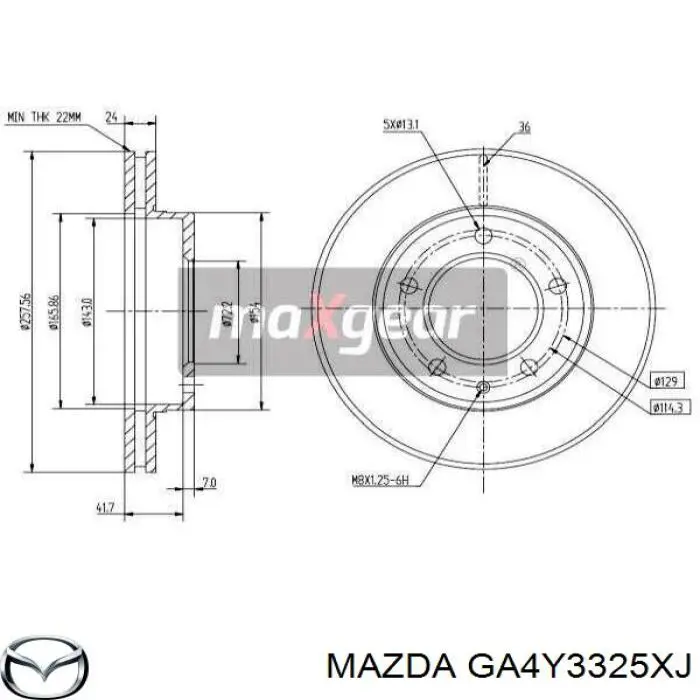 Comprar GA4Y3325XJ Mazda Freno de disco delantero
