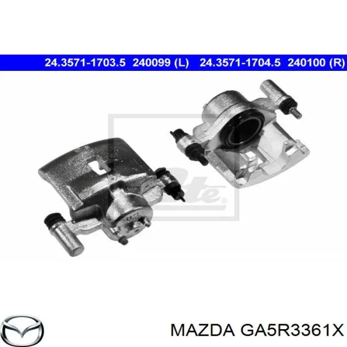 GA5R3361X Mazda pinza de freno delantera derecha