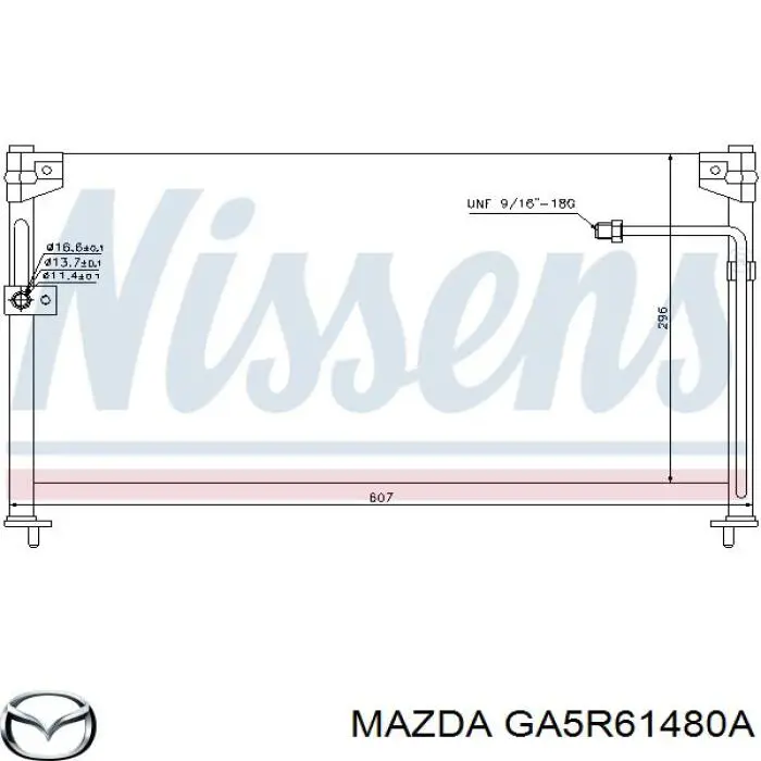 Condensador aire acondicionado GA5R61480 Mazda