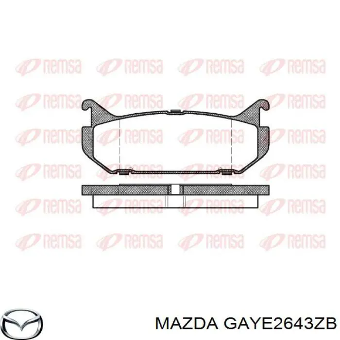 GAYE2643ZB Mazda pastillas de freno traseras