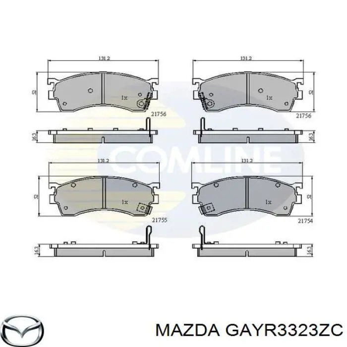 GAYR3323ZC Mazda pastillas de freno delanteras