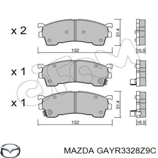 GAYR3328Z9C Mazda pastillas de freno delanteras