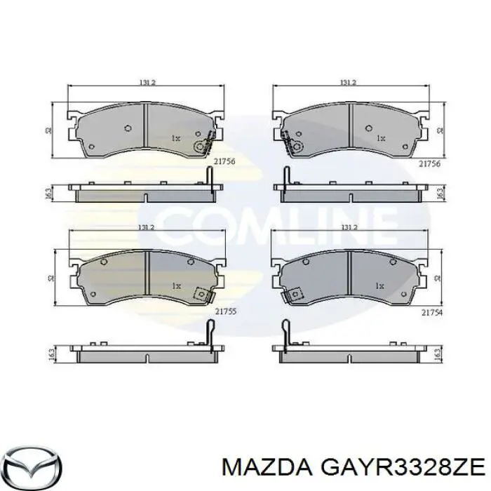 GAYR3328ZE Mazda pastillas de freno delanteras