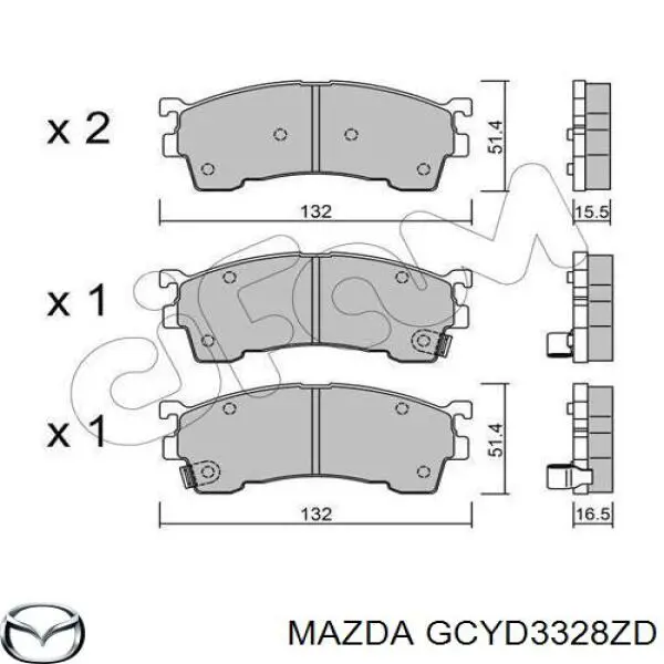 GCYD3328ZD Mazda pastillas de freno delanteras