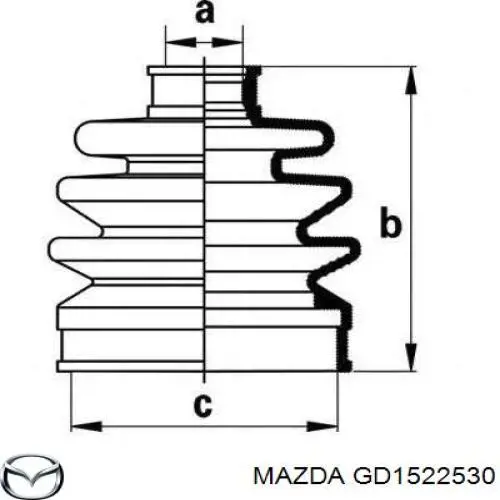 GD1522530 Mazda fuelle, árbol de transmisión delantero exterior