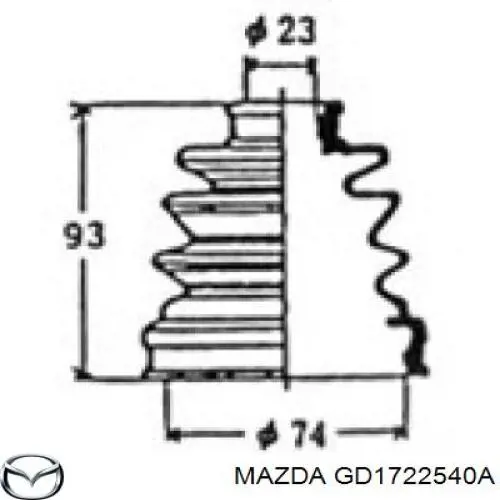 FF0722540 Mazda Fuelle palier delantero interior