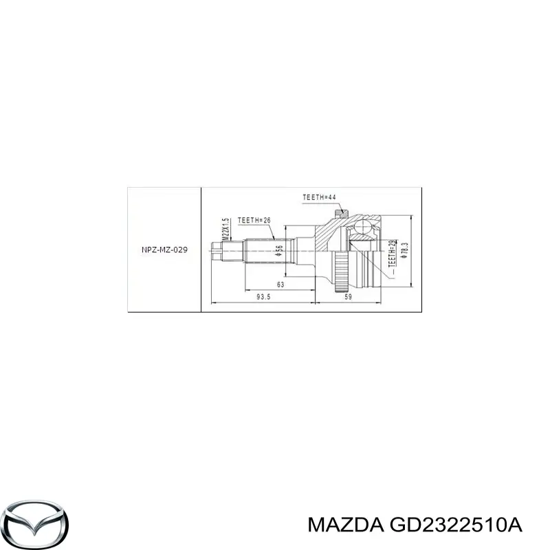 GD2322510A Mazda junta homocinética exterior delantera