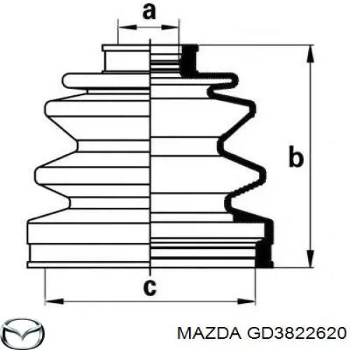 GD3822620 Mazda junta homocinética interior delantera izquierda