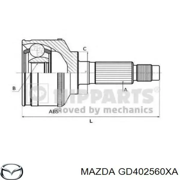Comprar GD402560XA Mazda Semieje delantero izquierdo