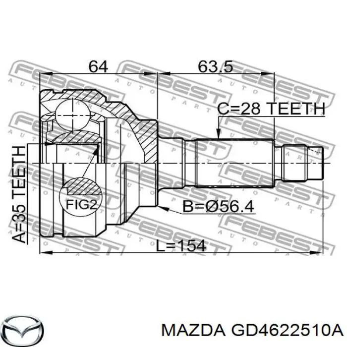 Árbol de transmisión delantero para Mazda MPV (LW)
