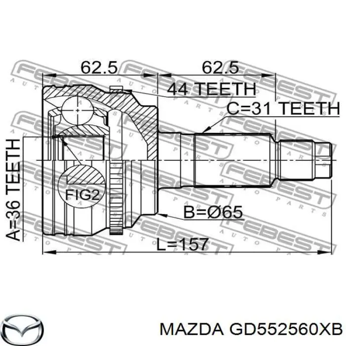GD552560XB Mazda Junta homocinética
